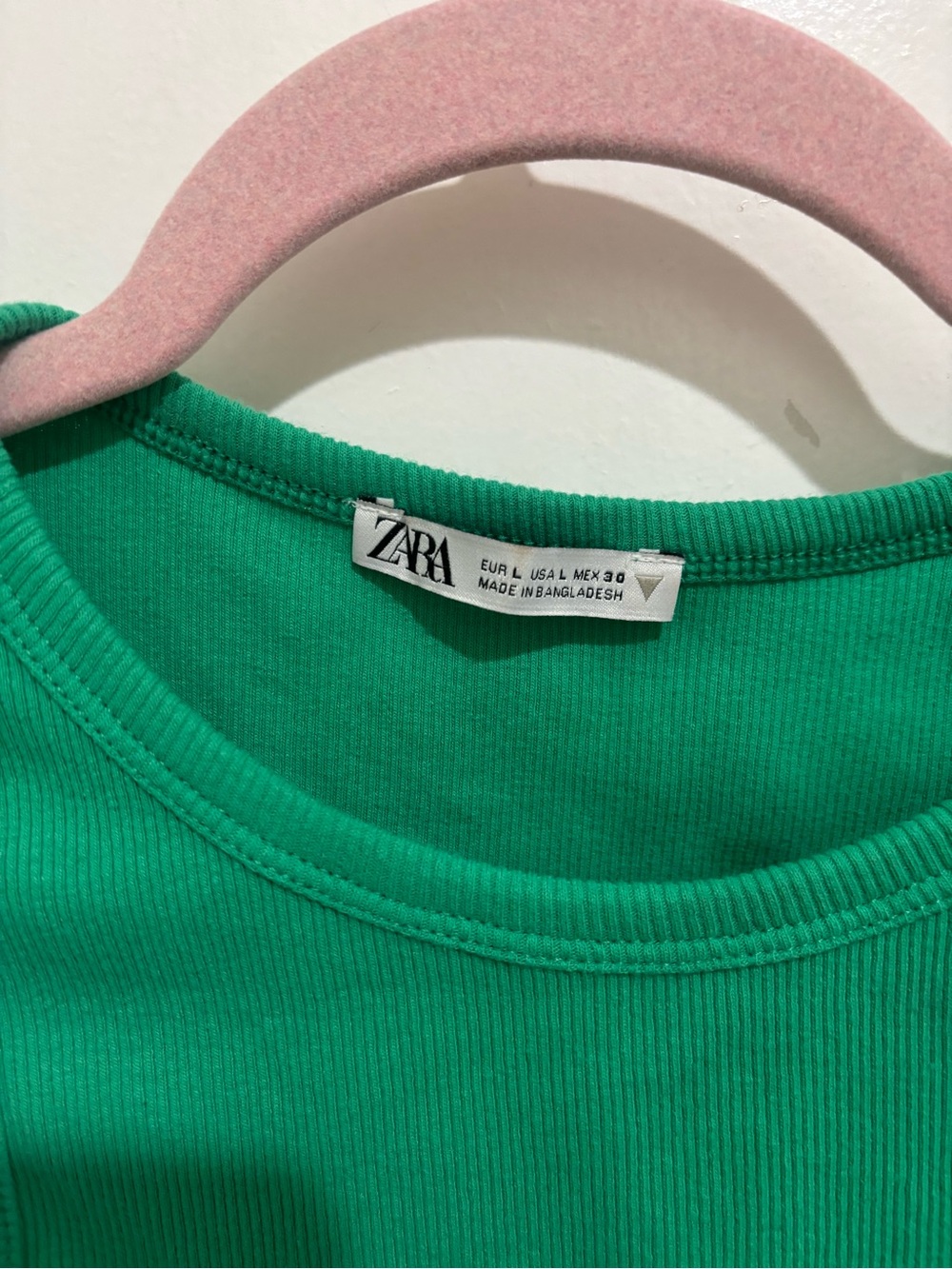 Zara Green Ribbed Tank Top - Picture 2 of 3